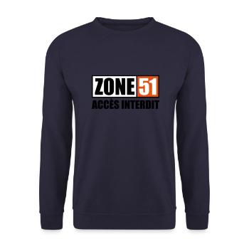 ZONE 51 - Sweat-shirt Unisexe - marine - Devant - Alina (178cm) & Michal (187cm)