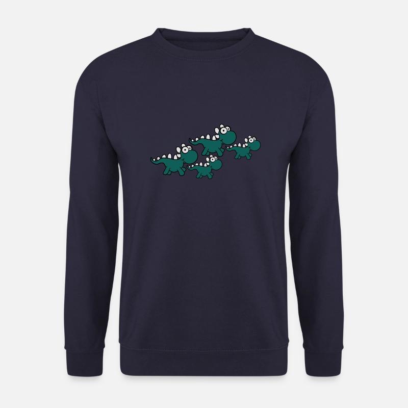 Dino Familie 2 Kinder Mama Papa Eltern Süß - Unisex Pullover - Navy