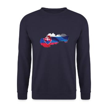 Slowakei Flagge in der Slowakei Landkarte - Unisex Pullover - Navy - Vorne - Alina (178cm) & Michal (187cm)