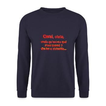 Olélé olala - Sweat-shirt Unisexe - marine - Devant - Alina (178cm) & Michal (187cm)