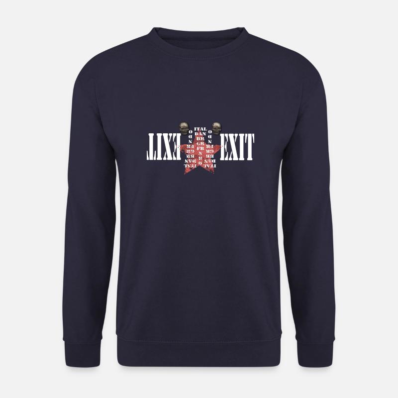 Exit Print White - Unisex Sweatshirt - navy