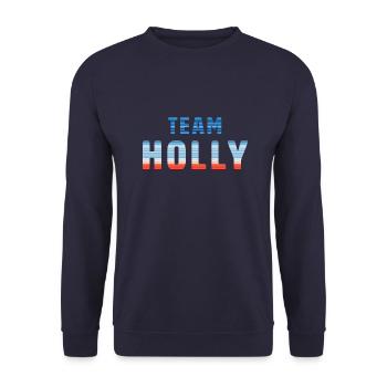 Team Holly | Warming Stripes - Unisex Pullover - Navy - Vorne - Alina (178cm) & Michal (187cm)