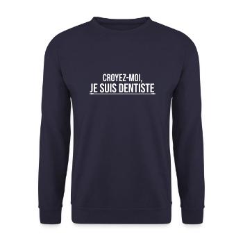 CROYEZ MOI - Sweat-shirt Unisexe - marine - Devant - Alina (178cm) & Michal (187cm)