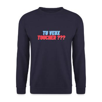 Tu veux toucher ? - Sweat-shirt Unisexe - marine - Devant - Alina (178cm) & Michal (187cm)