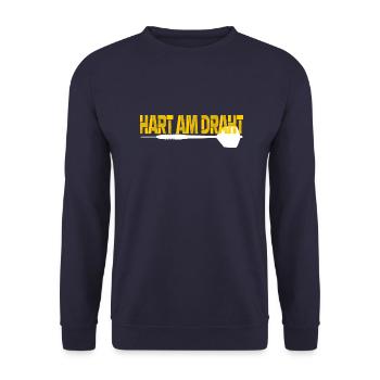 Dart hart am Draht - Unisex Pullover - Navy - Vorne - Alina (178cm) & Michal (187cm)