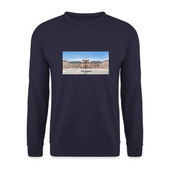 Barockschloss Mannheim Aquarell - Unisex Pullover - Navy - Vorne - Alina (178cm) & Michal (187cm)