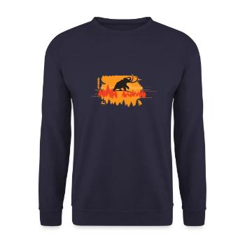 mammut im wald - Unisex Pullover - Navy - Vorne - Alina (178cm) & Michal (187cm)