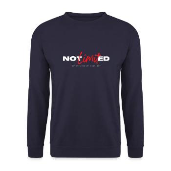 Non limité : Dictons de motivation - Sweat-shirt Unisexe - marine - Devant - Alina (178cm) & Michal (187cm)