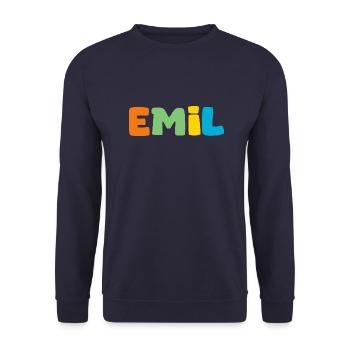 Name - Emil - Unisex Sweatshirt - navy - Front - Alina (178cm) & Michal (187cm)