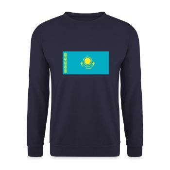 Kazakhstan Flag / Drapeau Kazakhstan - Sweat-shirt Unisexe - marine - Devant - Alina (178cm) & Michal (187cm)