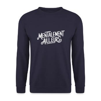Mentalement ailleurs - Sweat-shirt Unisexe - marine - Devant - Alina (178cm) & Michal (187cm)