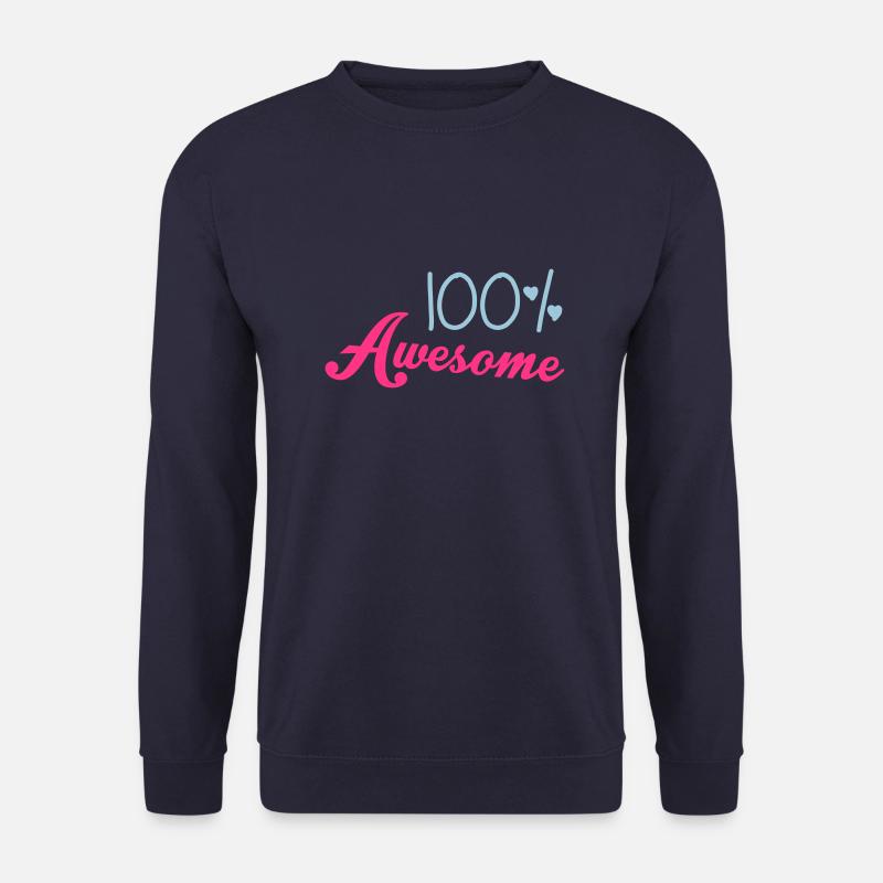 100% Awesome - Unisex Pullover - Navy