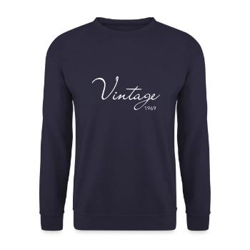vintage 1969 - Sweat-shirt Unisexe - marine - Devant - Alina (178cm) & Michal (187cm)