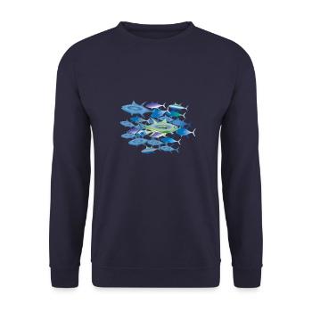 Dead fish - Unisex Sweatshirt - navy - Front - Alina (178cm) & Michal (187cm)