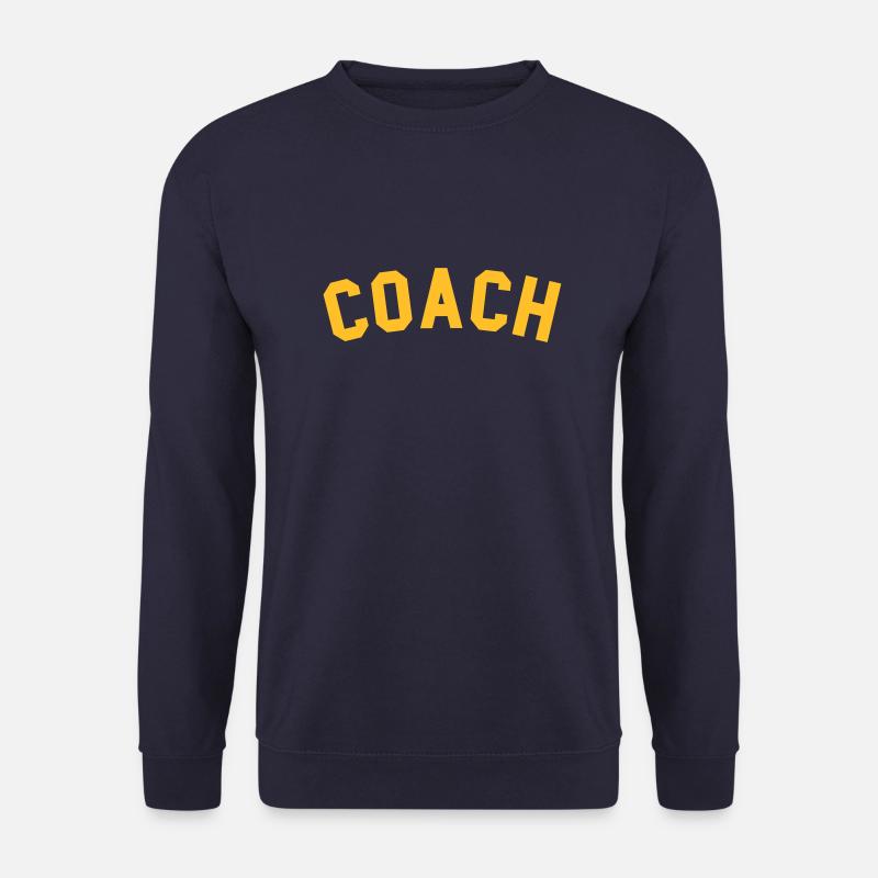 College Design Print Coach - Yellow - Unisex Pullover - Navy