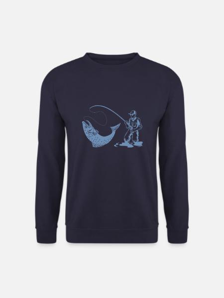 Angler Forelle Fliegenfischen Design Geschenke - Unisex Pullover - Navy