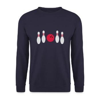 In between not hit bowling - Unisex Sweatshirt - navy - Front - Alina (178cm) & Michal (187cm)