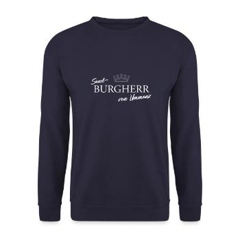 Burgherr Ummanz - Unisex Pullover - Navy - Vorne - Alina (178cm) & Michal (187cm)