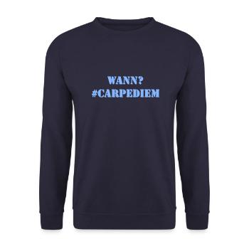 WANN? - Carpe Diem - Unisex Pullover - Navy - Vorne - Alina (178cm) & Michal (187cm)