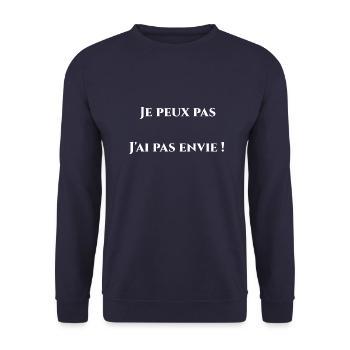 Pas envie 01 - Sweat-shirt Unisexe - marine - Devant - Alina (178cm) & Michal (187cm)