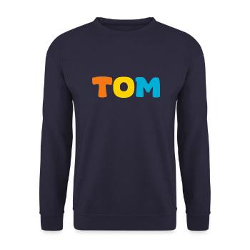 Name - Tom - Unisex Sweatshirt - navy - Front - Alina (178cm) & Michal (187cm)