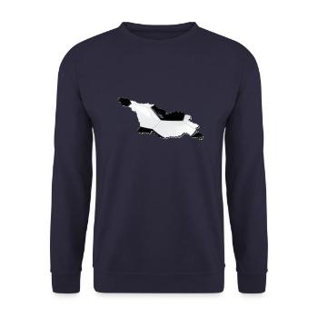 La carte de la Géorgie encadre le vrai football - Sweat-shirt Unisexe - marine - Devant - Alina (178cm) & Michal (187cm)
