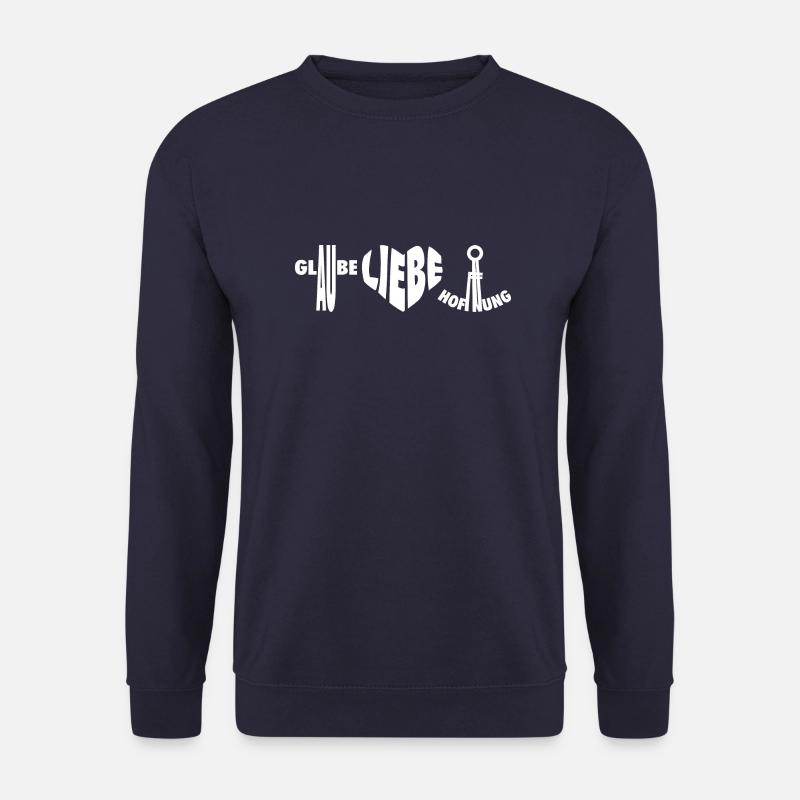 Glaube Liebe Hoffnung, Formen Symbole weiss - Unisex Pullover - Navy
