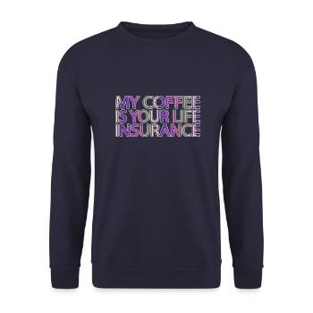 funny sayings office morning coffeebean sayings - Unisex Pullover - Navy - Vorne - Alina (178cm) & Michal (187cm)