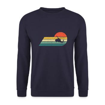 Hélicoptère Hélicoptère Retro Pilot Vintage - Sweat-shirt Unisexe - marine - Devant - Alina (178cm) & Michal (187cm)