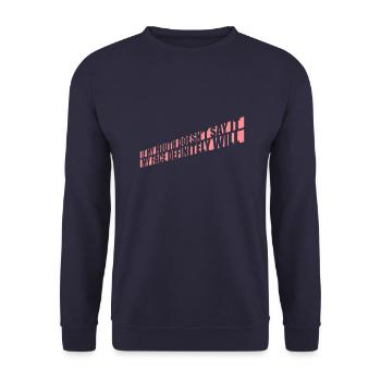 my face definitely will - Unisex Sweatshirt - navy - Front - Alina (178cm) & Michal (187cm)