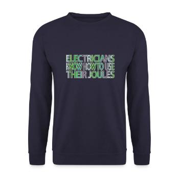 actress devices love electrician clothing birthday - Unisex Pullover - Navy - Vorne - Alina (178cm) & Michal (187cm)