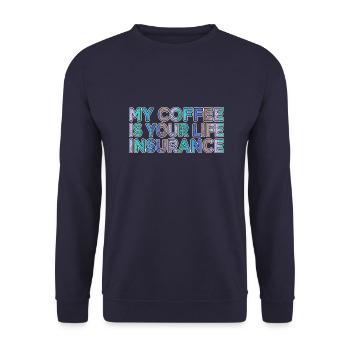 roastedbeans coffeebean jokes sayings coffee mug - Unisex Pullover - Navy - Vorne - Alina (178cm) & Michal (187cm)