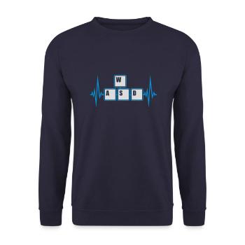 Touches du clavier WASD de l’ordinateur - Sweat-shirt Unisexe - marine - Devant - Alina (178cm) & Michal (187cm)