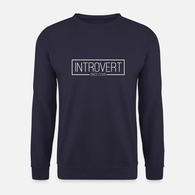 Introvert since covid white - Unisex Sweatshirt - navy