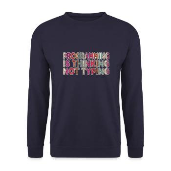 computer humour birthday present idea present idea - Unisex Pullover - Navy - Vorne - Alina (178cm) & Michal (187cm)