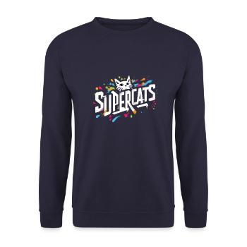 Logo Supercats 8 - Sweat-shirt Unisexe - marine - Devant - Alina (178cm) & Michal (187cm)