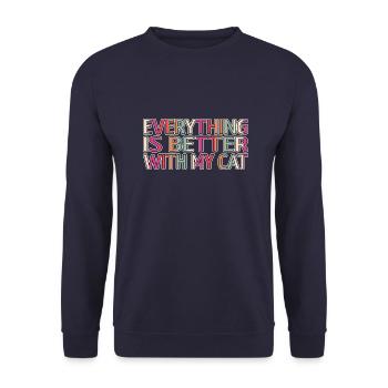 present animal lover funny quote anti bow tie - Unisex Sweatshirt - navy - Front - Alina (178cm) & Michal (187cm)