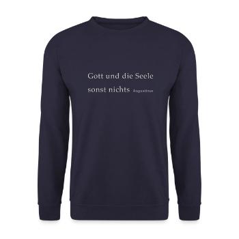 Gott und die Seele - Unisex Pullover - Navy - Vorne - Alina (178cm) & Michal (187cm)