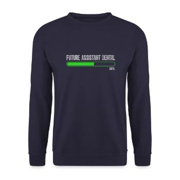 Future Vintage Retro Assistant Dental Surgery - Unisex Sweatshirt - navy - Front - Alina (178cm) & Michal (187cm)