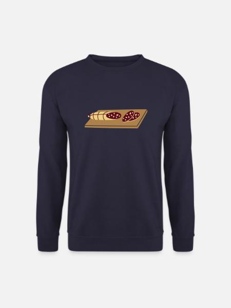 Schneidebrett mit Salami _s1 - Unisex Pullover - Navy