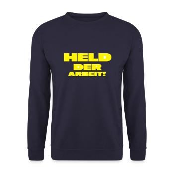 Held der Arbeit - Unisex Pullover - Navy - Vorne - Alina (178cm) & Michal (187cm)