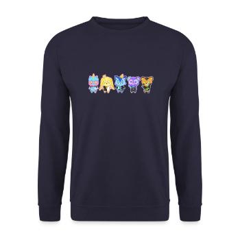 Cute and Funneh Animal Plushies - Unisex Sweatshirt - navy - Front - Alina (178cm) & Michal (187cm)