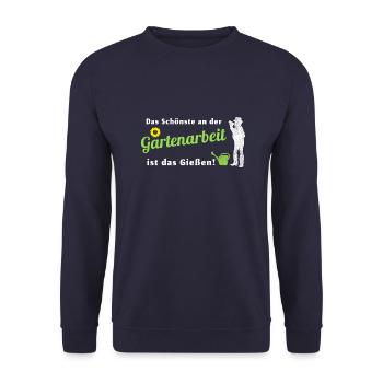 Gartenarbeit Gärtner Hobbygärtner Spruch Garten - Unisex Pullover - Navy - Vorne - Alina (178cm) & Michal (187cm)