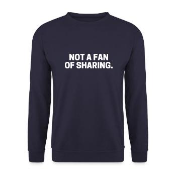Not a fan of sharing food - Unisex Sweatshirt - navy - Front - Alina (178cm) & Michal (187cm)