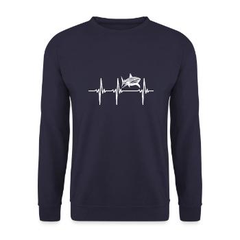 Heartbeat for sharks - Unisex Sweatshirt - navy - Front - Alina (178cm) & Michal (187cm)