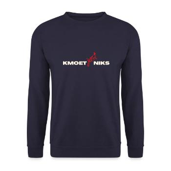 Kmoet just nothing, Dialecte anversois Chemises - Sweat-shirt Unisexe - marine - Devant - Alina (178cm) & Michal (187cm)