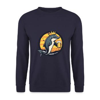 Bière Delfin - Sweat-shirt Unisexe - marine - Devant - Alina (178cm) & Michal (187cm)