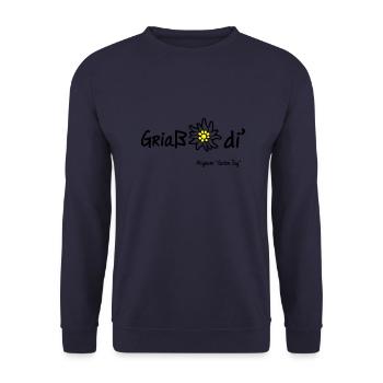 Griaß di' | Allgäu Tassen & Zubehör - Unisex Pullover - Navy - Vorne - Alina (178cm) & Michal (187cm)