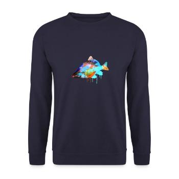 carp,colorful,graffiti,painting,fish - Unisex Sweatshirt - navy - Front - Alina (178cm) & Michal (187cm)