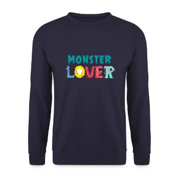 Monster lovers - Unisex Sweatshirt - navy - Front - Alina (178cm) & Michal (187cm)